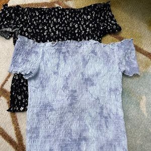Set of Off the Shoulder Cropped Tops